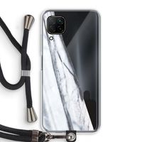 Gestreepte marmer: Huawei P40 Lite Transparant Hoesje met koord