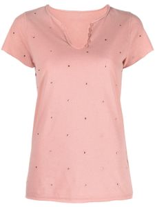 Zadig&Voltaire t-shirt à ornements strassés - Rose