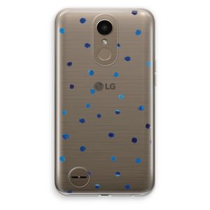 Blauwe stippen: LG K10 (2017) Transparant Hoesje