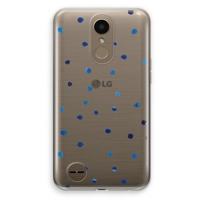 Blauwe stippen: LG K10 (2017) Transparant Hoesje