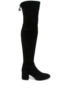 Stuart Weitzman bottes Flareland 70 mm en daim - Noir