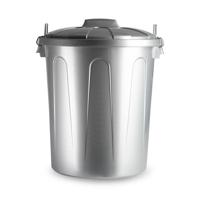 Vuilnisbak/prullenbak - 51 liter - zilver - kunststof - los deksel - Kantoor/keuken