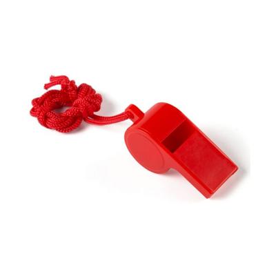 Fluitjes van kunststof - Multipack van 10x stuks - rood - aan koordje - herrie maken - sport