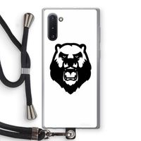 Angry Bear (white): Samsung Galaxy Note 10 Transparant Hoesje met koord