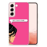 Samsung Galaxy S22 Silicone-hoesje Woman Don't Touch My Phone - thumbnail