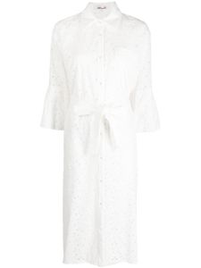 DVF Diane von Furstenberg robe-chemise Liora en broderie anglaise - Blanc