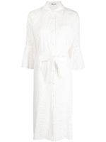 DVF Diane von Furstenberg robe-chemise Liora en broderie anglaise - Blanc