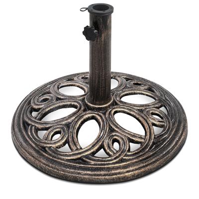 Parasolvoet Stabiele Parasolvoet van Robuust Gietijzer voor Palen van 38 mm tot 48 mm Brons