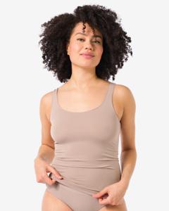 HEMA Dameshemd Naadloos Micro Beige (beige)