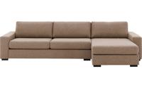 Goossens Hoekbank Lucca Met Chaise Longue bruin, stof, 3-zits, stijlvol landelijk