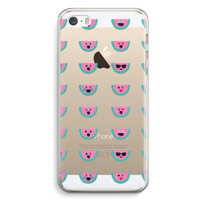 Smiley watermeloenprint: iPhone 5 / 5S / SE Transparant Hoesje
