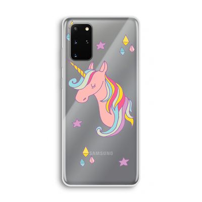 Roze eenhoorn: Samsung Galaxy S20 Plus Transparant Hoesje