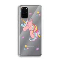 Roze eenhoorn: Samsung Galaxy S20 Plus Transparant Hoesje