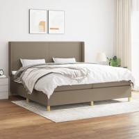 Boxspring met matras stof taupe 200x200 cm