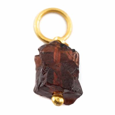 Ruwe Edelsteen Hanger Granaat 925 Zilver & Verguld (8 - 12 mm)