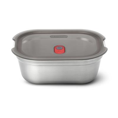 Zwart+Blum Stalen Voedseldoos Groot - 206x159x79mm - Grijs/Rood