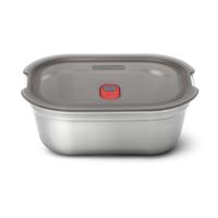 Zwart+Blum Stalen Voedseldoos Groot - 206x159x79mm - Grijs/Rood