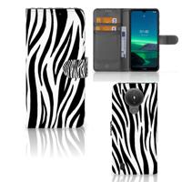 Nokia 1.4 | Telefoonhoesje | Met pasjeshouder | Zebra