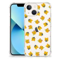 Doorzichtige Silicone Hoesje voor iPhone 13 mini Katten Emojis