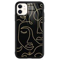 iPhone 11 glazen hardcase - Abstract faces