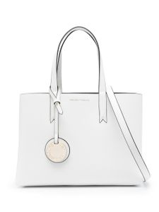 Emporio Armani sac à main en cuir artificiel à breloque logo - Blanc