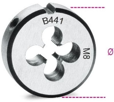 Beta Snijplaten, fijne spoed, metrische draad verchroomd staal 441 6X0,75 - 004410004
