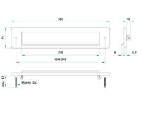 Briefplaat QUADRA rechthoek rvs mat