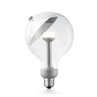 Design LED Lichtbron Move Me - Zilver - G120 Cone LED lamp - 12/12/18.6cm - Met verstelbare diffuser via magneet - geschikt voor E27 fitting - Dimbaar - 5W 400lm 2700K - warm wit licht