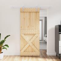 Schuifdeur met beslag 85x210 cm massief grenenhout