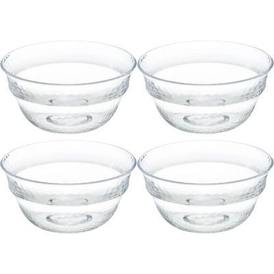 Set van 4x stuks Kommetje/dessert schaaltje - kunststof - D13 cm Set van 4x stuks Kommetje/dessert schaaltje - kunststof - D13 cm