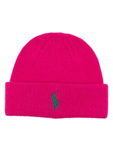 Polo Ralph Lauren bonnet en laine à logo brodé - Rose