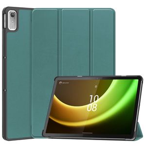 Basey Lenovo Tab P11 (2e Gen) Hoesje Kunstleer Hoes Case Cover -Donkergroen