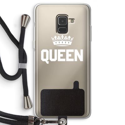 Queen zwart: Samsung Galaxy A8 (2018) Transparant Hoesje met koord