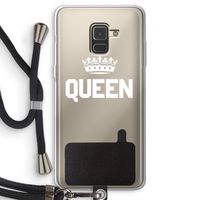 Queen zwart: Samsung Galaxy A8 (2018) Transparant Hoesje met koord