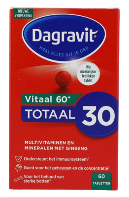 Dagravit Vitaal 60+ Totaal 30 Tabletten
