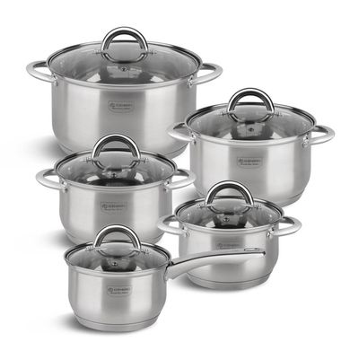 Edënbërg Classic Line - Luxe Pannenset - RVS - 10 delig - 5-laags bodem Edënbërg Classic Line - Luxe Pannenset - RVS - 10 delig - 5-laags bodem
