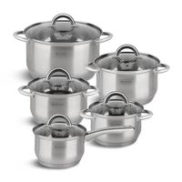 Edënbërg Classic Line - Luxe Pannenset - RVS - 10 delig - 5-laags bodem - thumbnail
