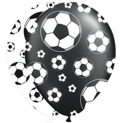 Ballonnen Voetbal Zwart en Wit (8st)