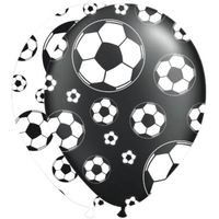 Ballonnen Voetbal Zwart en Wit (8st)