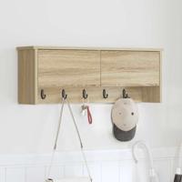 Wandgemonteerde kapstok met plank Sonoma eiken 80 x 20 x 30 cm