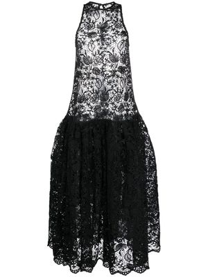 Ioana Ciolacu robe longue à effet de transparence - Noir