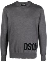 DSQUARED2 pull à logo intarsia - Gris