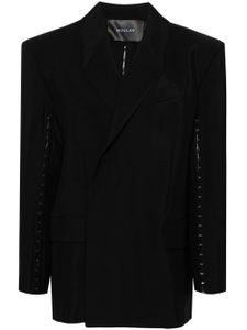 Mugler blazer croisé à détail d'agrafes - Noir