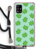 Groene blaadjes: Samsung Galaxy A51 5G Transparant Hoesje met koord