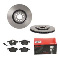 Remmenset, remschijf BREMBO, Remschijftype: Binnen geventileerd, Inbouwplaats: Vooras, u.a. für VW, Audi, Seat, Skoda