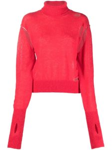 MM6 Maison Margiela pull en maille à effet usé - Rose