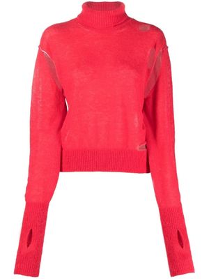 MM6 Maison Margiela pull en maille à effet usé - Rose