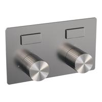 BRAUER Stripe 2-weg Inbouwthermostaat - drukknoppen - in- en afbouwdelen - RVS-kleurig geborsteld PVD 5-NG-355