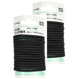Benson Care Haar elastiekjes - 30x - zwart - zonder metaal - D5 cm
