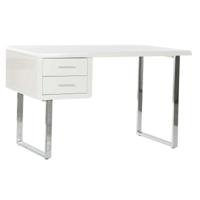 Bureau DKD Home Decor Wit Zilverkleurig Metaal Hout MDF 120 x 55 x 76 cm